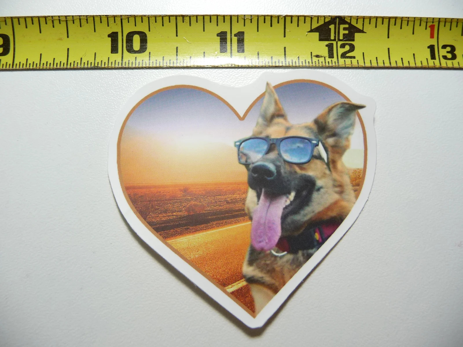 GERMAN SHEPHERD SMALL STICKER DECAL HEART OUTSIDE DOG PET FUNNY