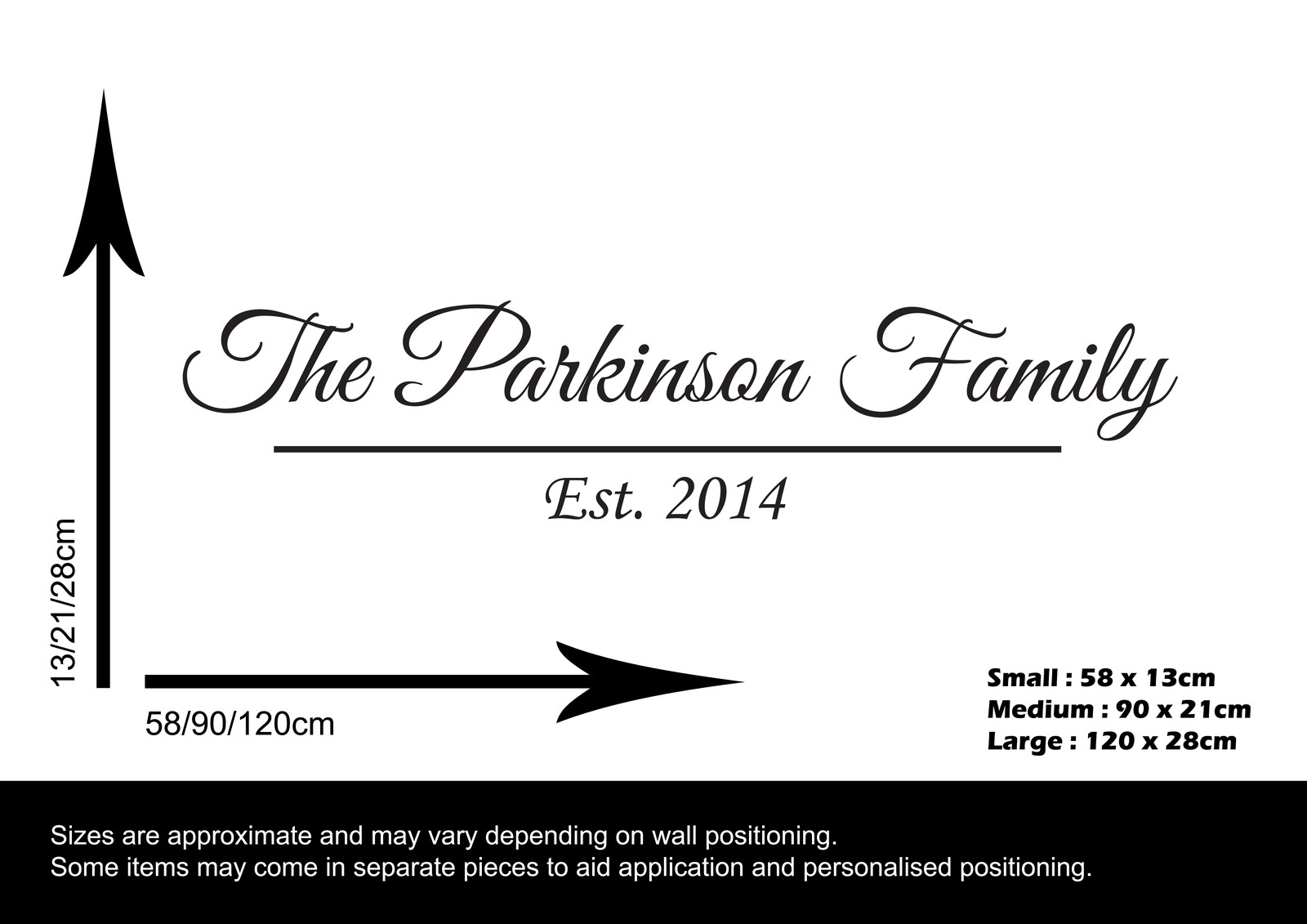 FAMILY NAME WALL STICKER PERSONALISED VINYL CONTEMPORARY TRANSFER