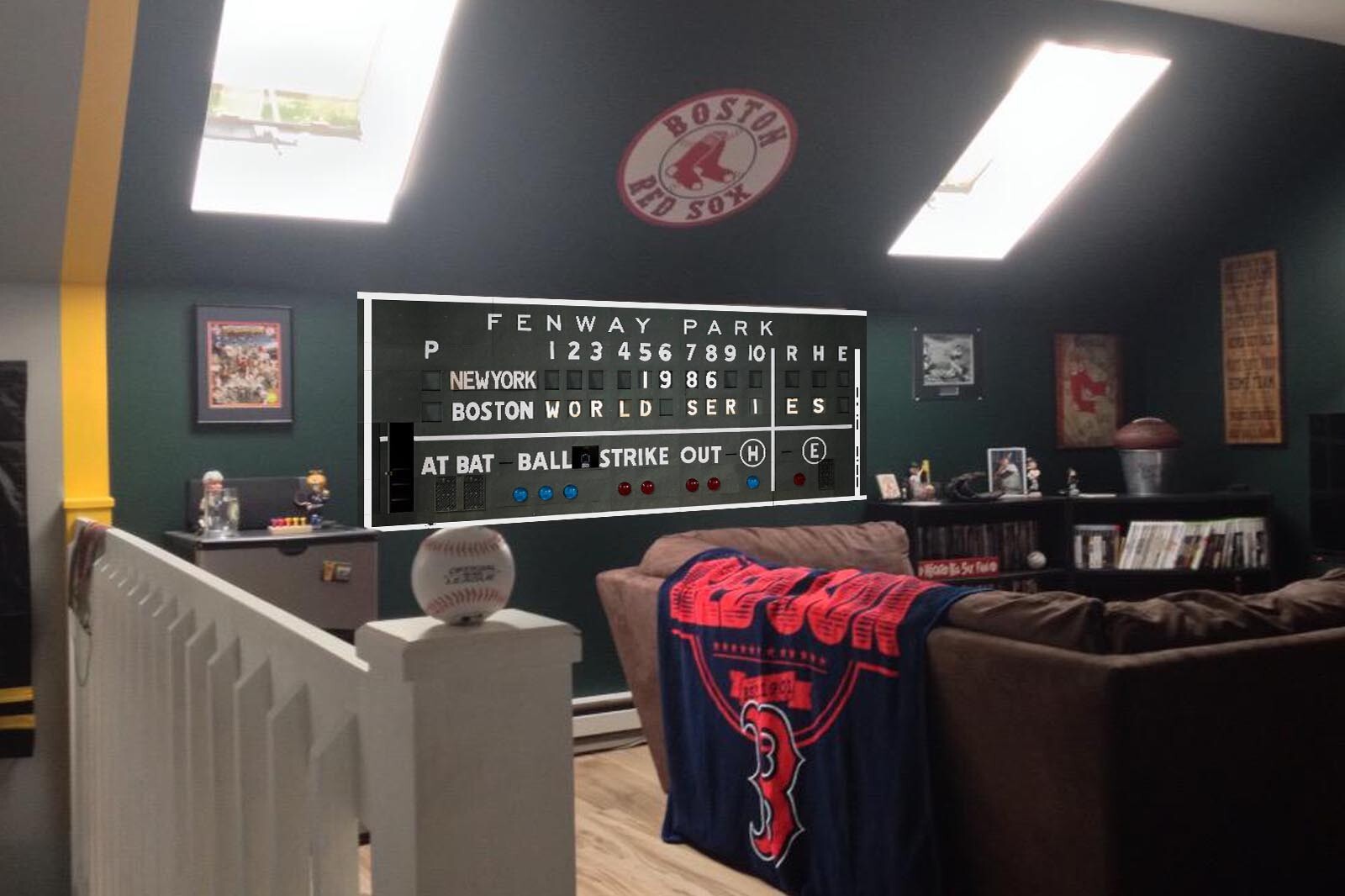 Fenway Park Scoreboard 30" x 67" Removable World Series 1986 Board Custom