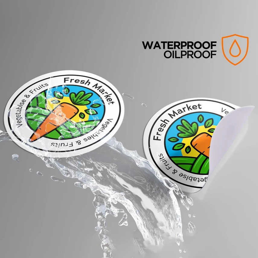 Custom Stickers Vinyl 200pcs With Text Logo Image Paper Round Rectangle Die Cut