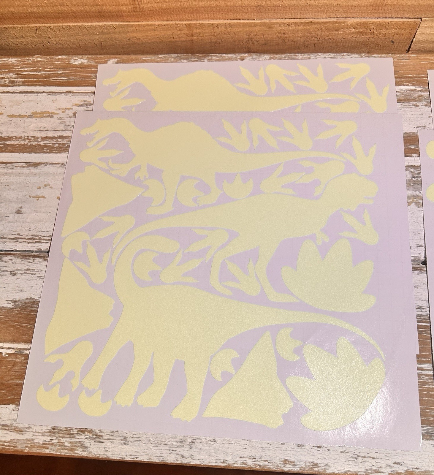 Glow in the Dark Dinosaur Wall Peel N Stick Decal Stickers —6 Sheets