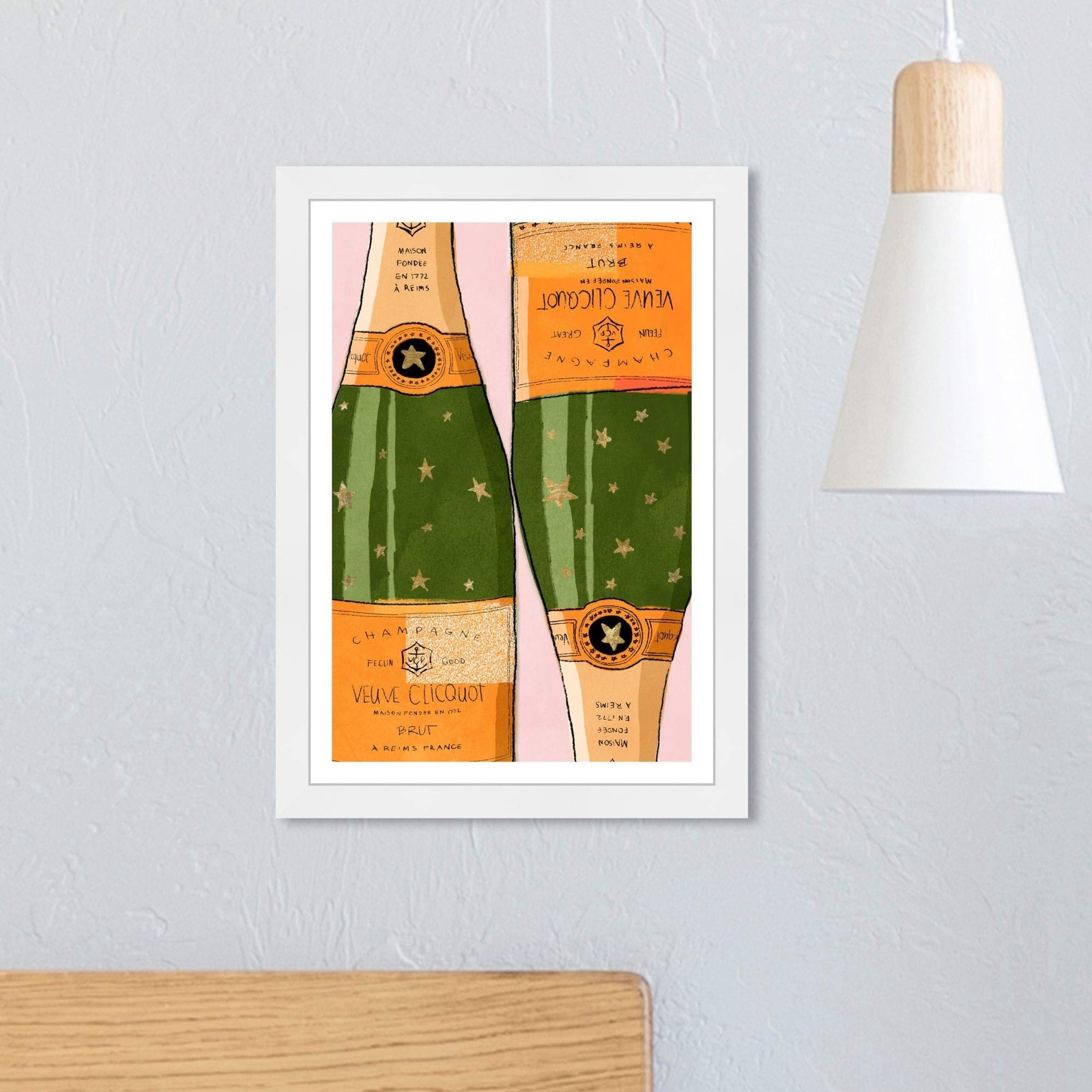 Wynwood Studio Drinks and Spirits Wall Art Framed Prints 'Shiny Champagne Hom…