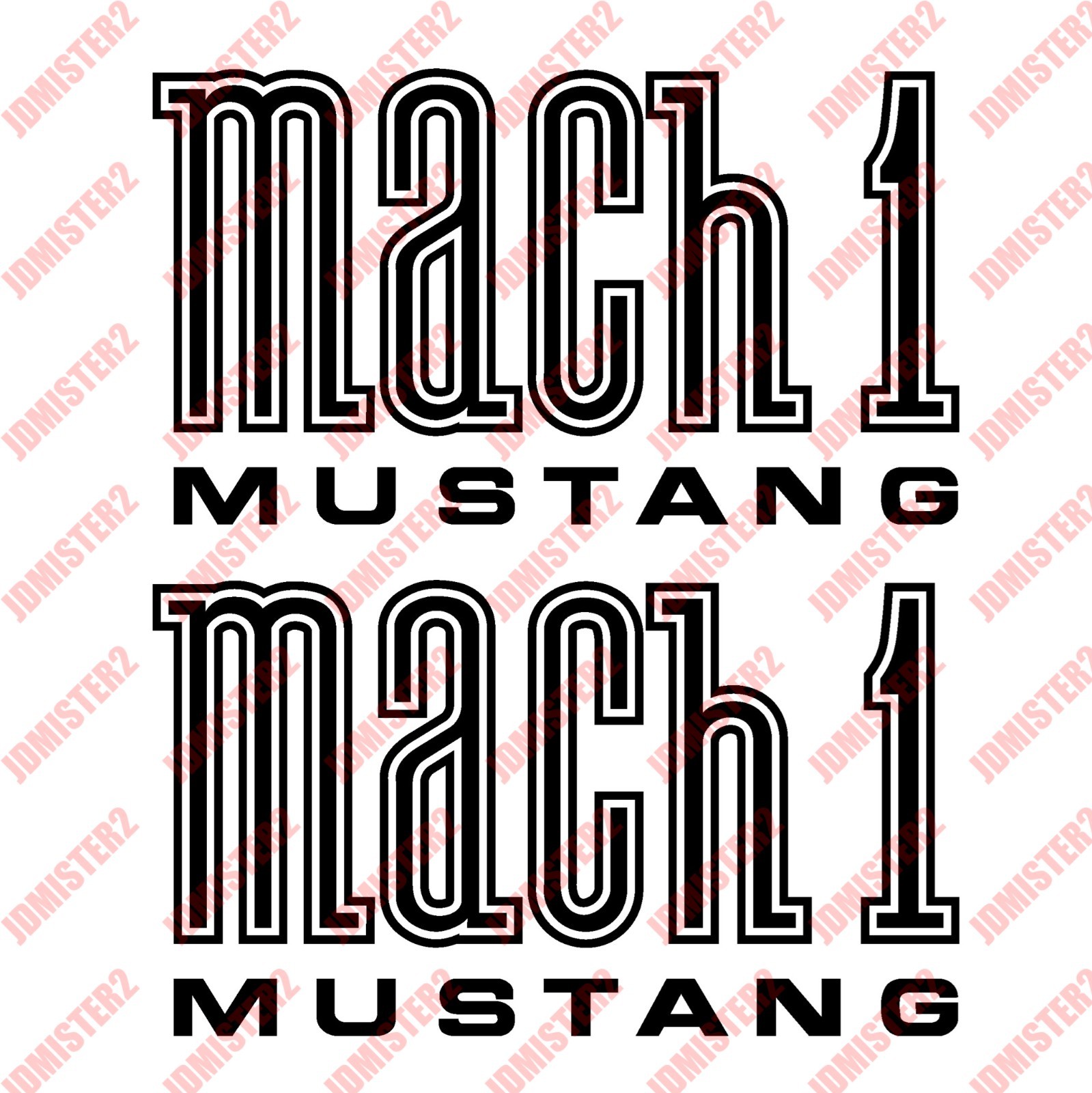 Ford Mustang Mach 1 car name Logo Die Cut Vinyl Graphic Decal Sticker
