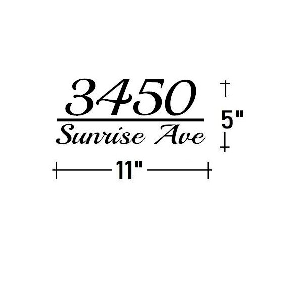 SET OF 2 CUSTOM MADE PERSONALIZED VINYL MAILBOX NUMBERS STREET DECAL,(Model 6)