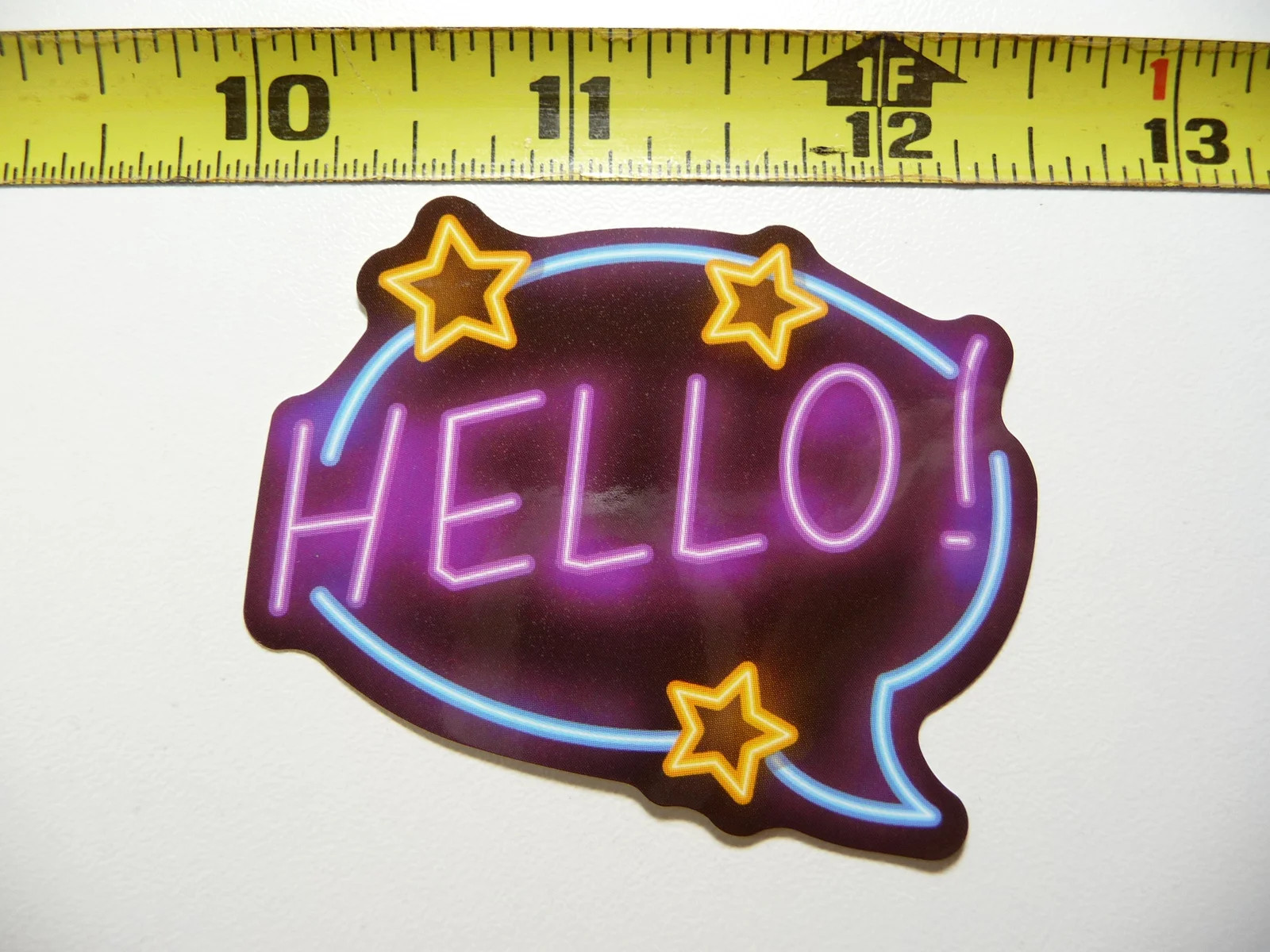 HELLO! EXCLAMATION SMALL STICKER DECAL NEON STYLE FUNNY VINYL DECORATION
