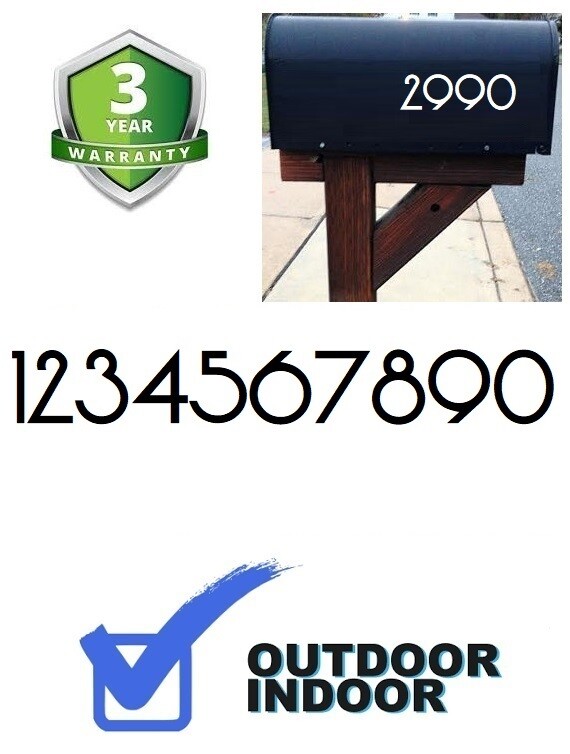 Lot of 40 Modern Self Adhesive Vinyl Mailbox Numbers Decals,door,box (Vonique)