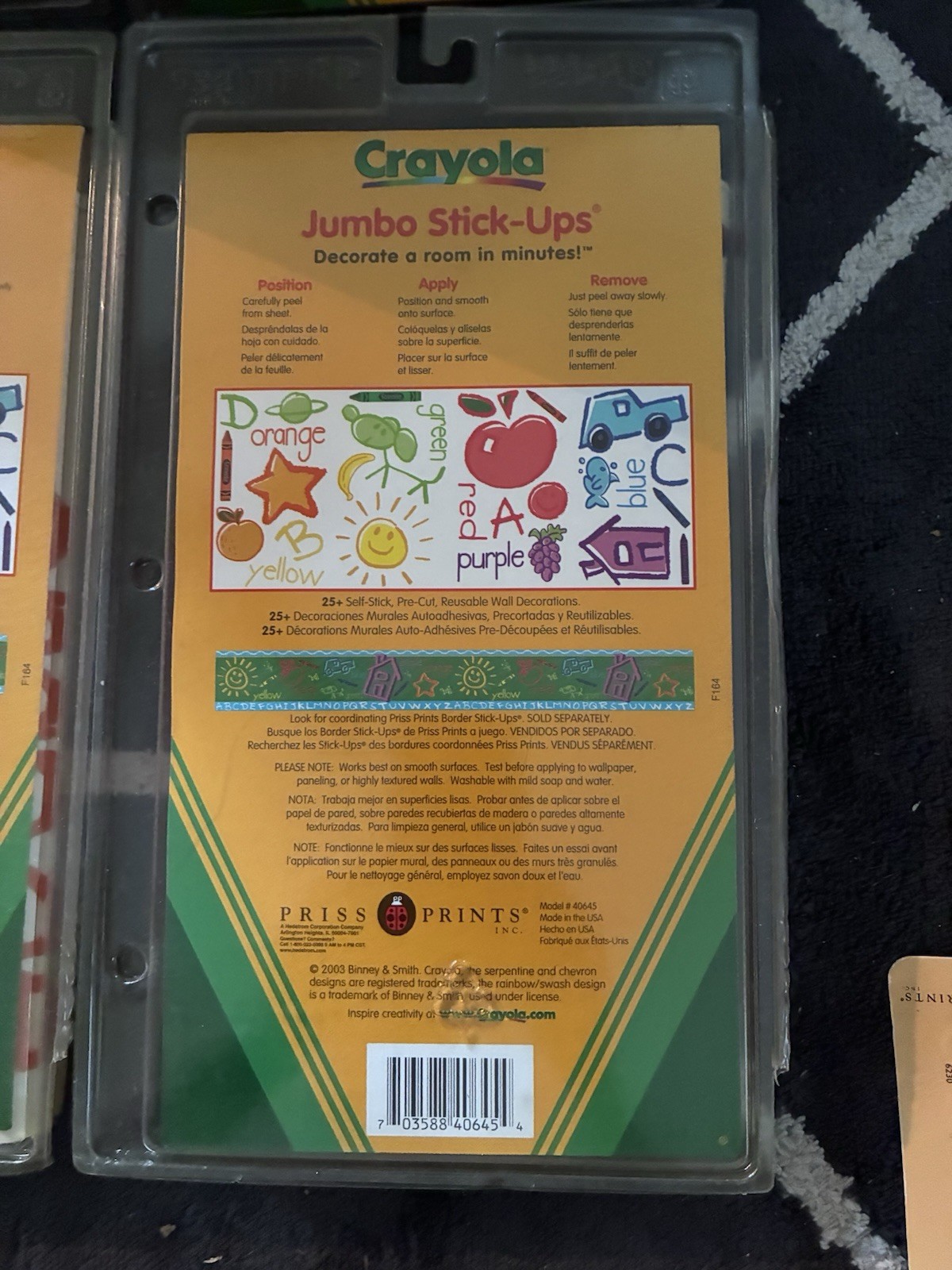 CRAYOLA Priss Prints 2003 Jumbo Stick Up Wall Sticker NEW SUPER RARE Vintage