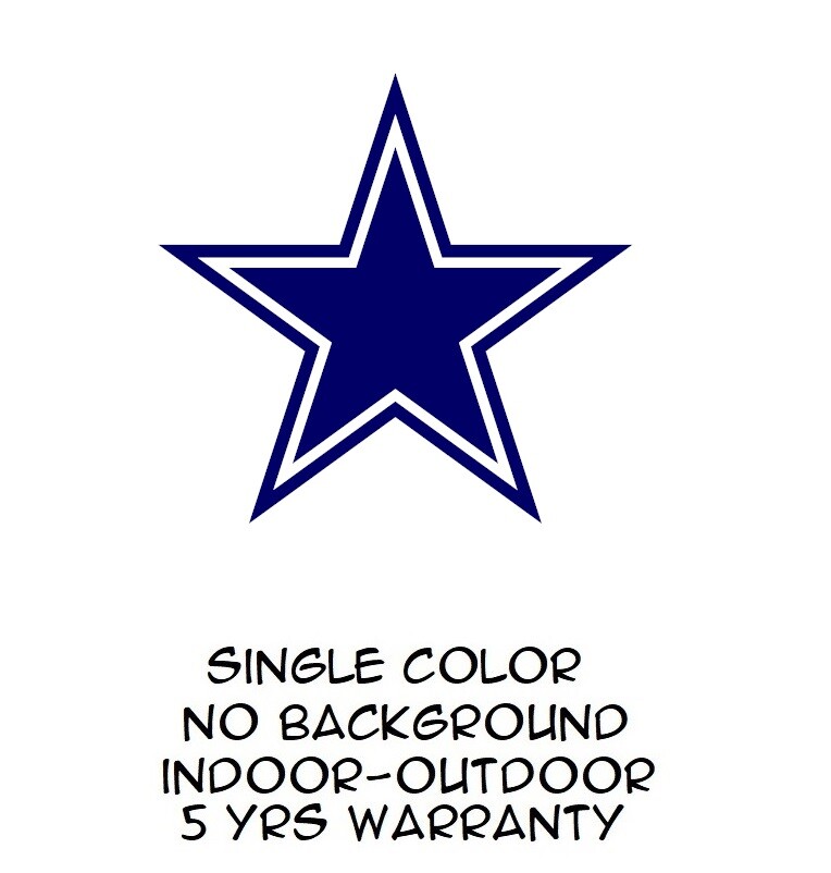 Dallas Cowboys Star Sticker Vinyl Decal Champions NFL Football Car Window Bumper