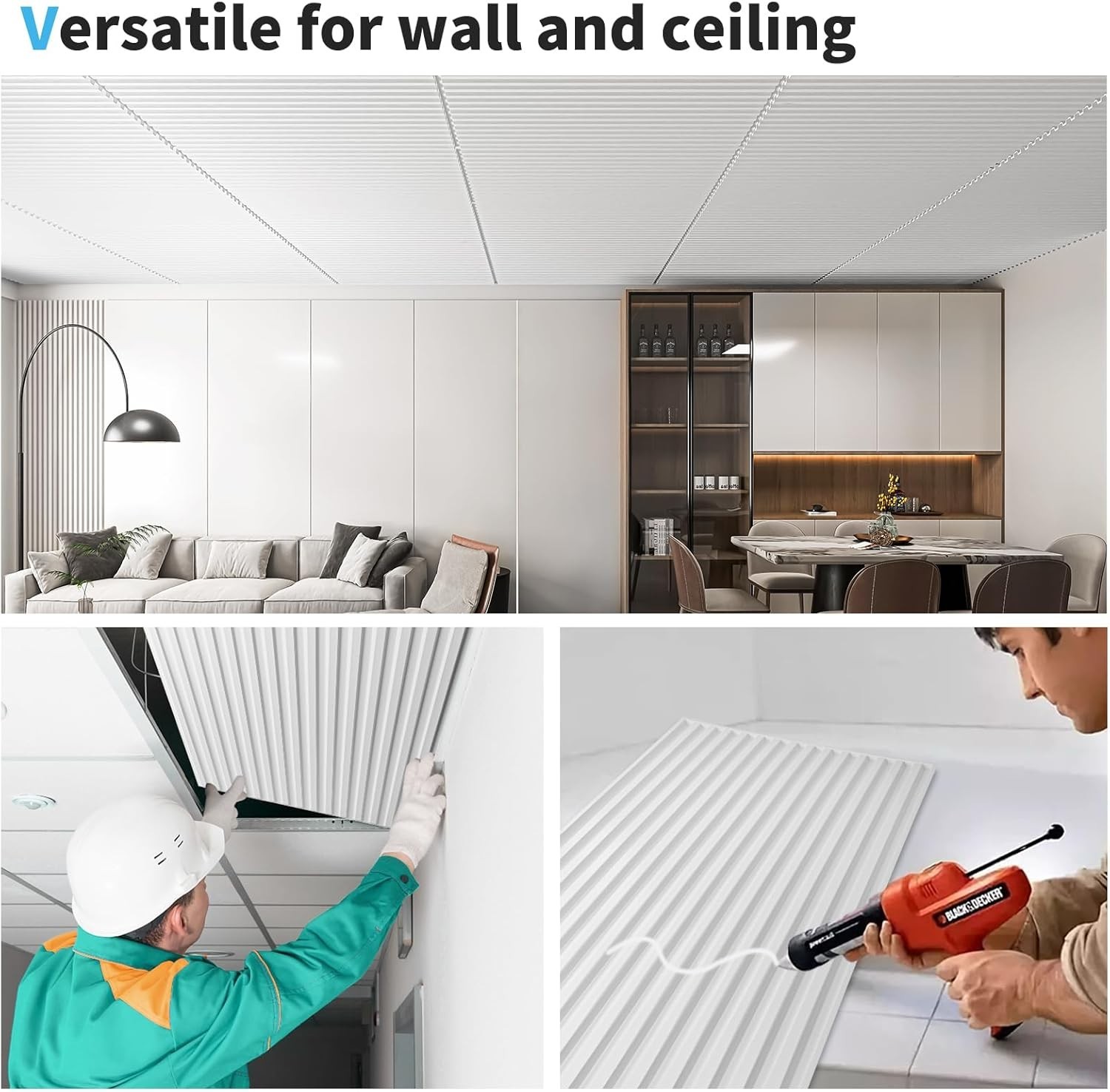12-Pack Slat Design 3D Wall Panels for Interior Wall Decor, 2×4 FT PVC Decora…