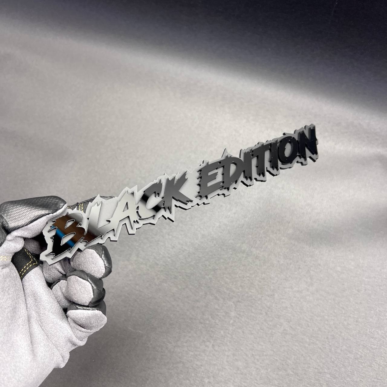 1x BLACK EDITION Custom Text 3D Acrylic Car Emblem Badge Multicolor Laser Cut