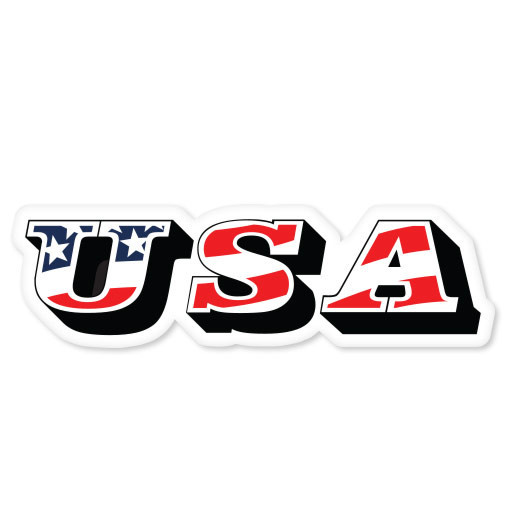 USA American Flag patriotic bumper sticker 6" x 3"