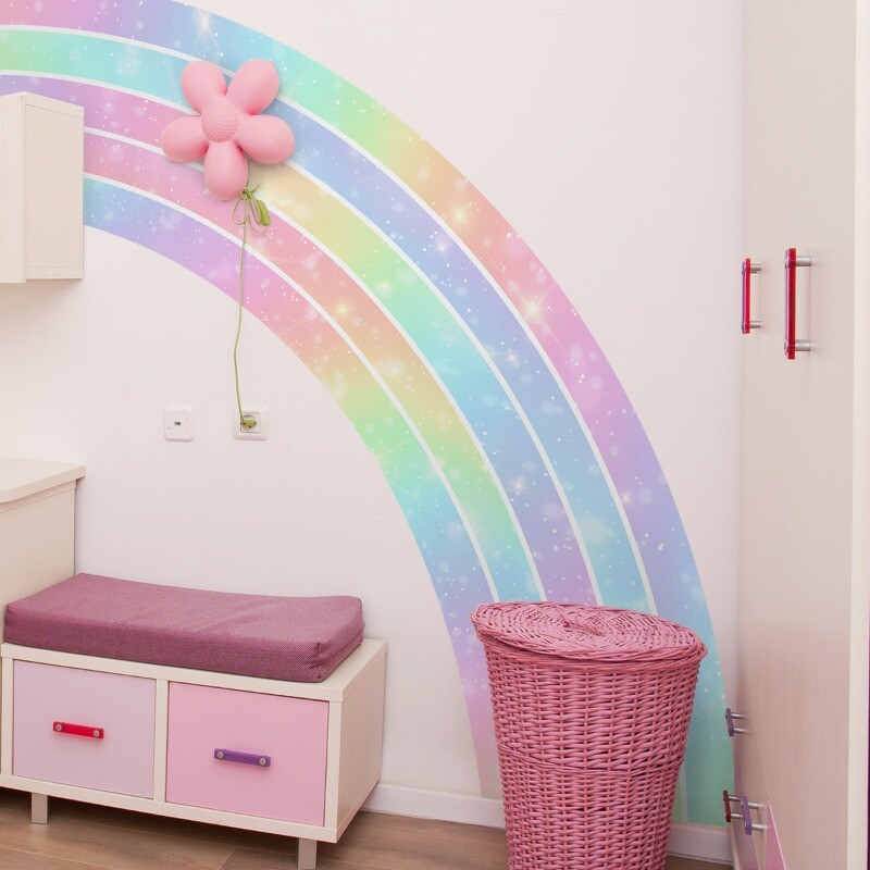 Self-adhesive Large Wall Stickers Decals Clings Rainbow Living Room Home Decor