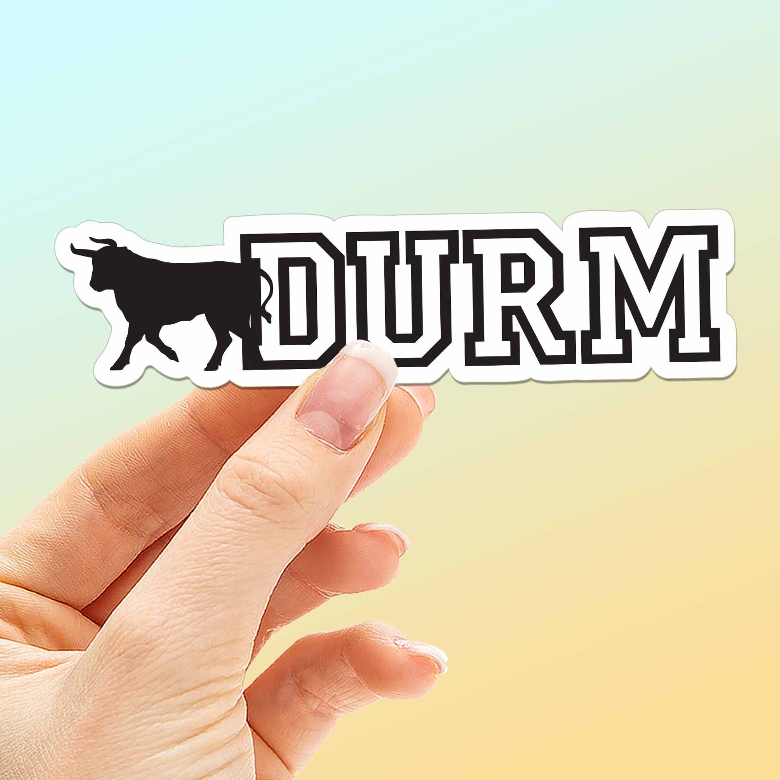 Durm Bull Funny Durham North Carolina Sticker – Cute NC Decal