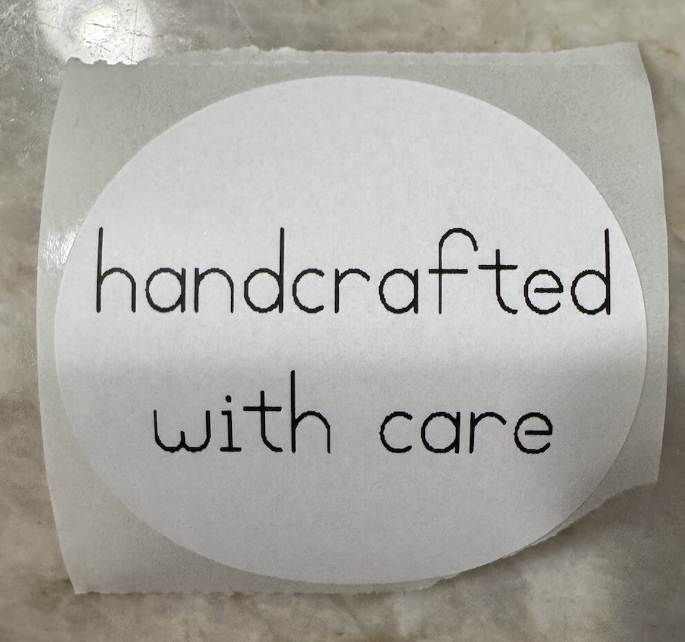10 “HandCrafted With Care” Business Shipping Supplies Stickers (10 Pack) 2 X 2