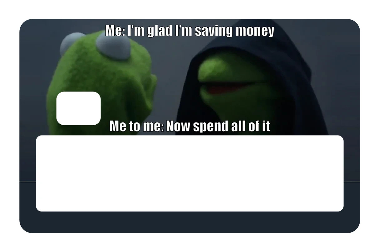 Save Money Spend Money Financial Humor Card Skin 4 Pack Relatable Dilemma Decal