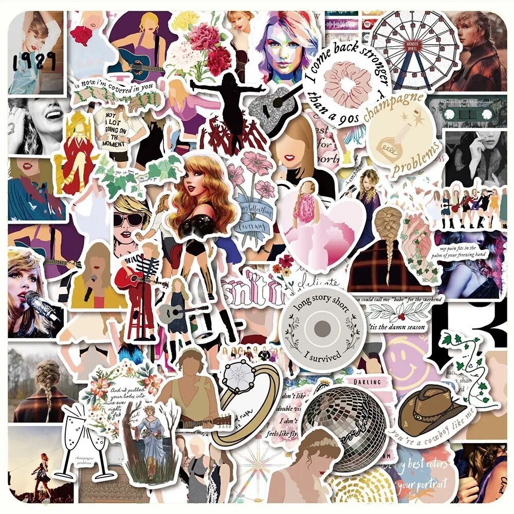 Era’s Tour Stickers 50pk Mixed Eras Stickers Fun Cute Girly Stickers