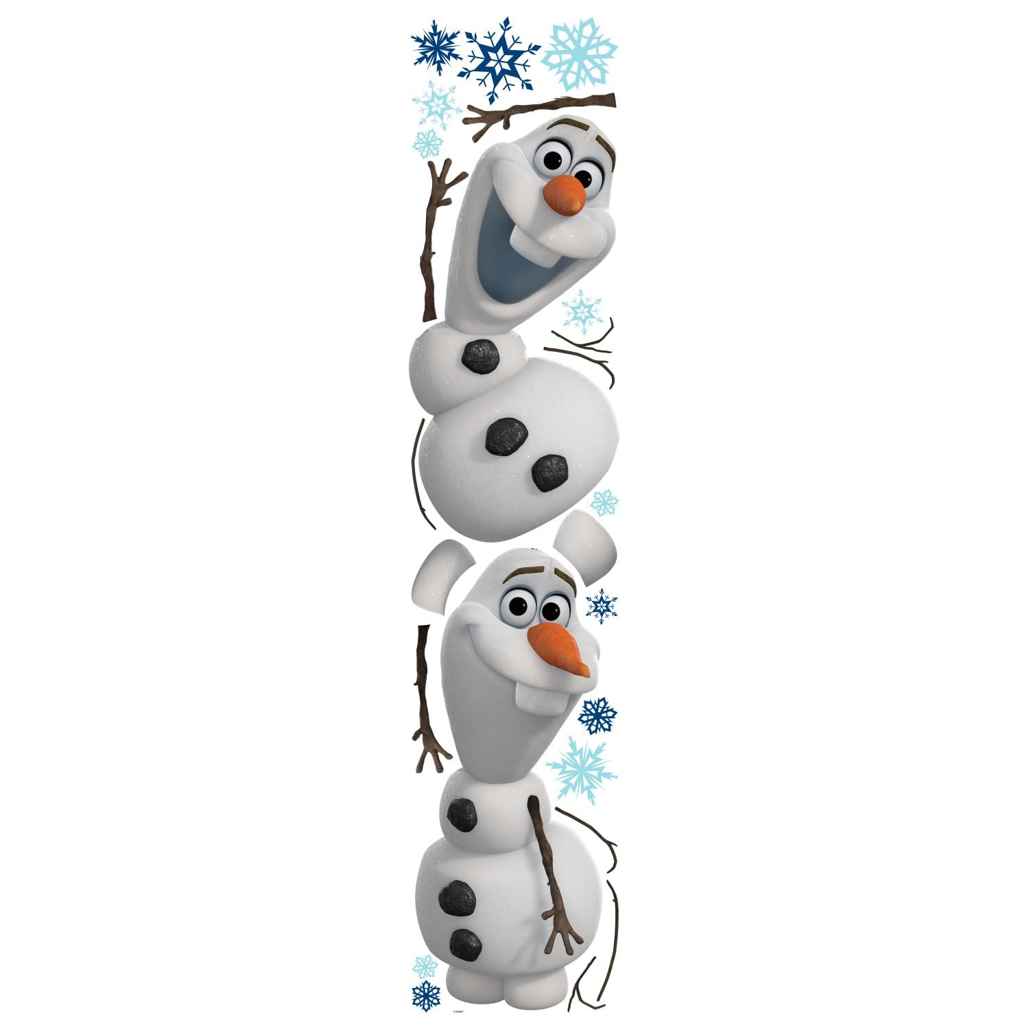 Olaf Wall Decals Set Of 25 Easy Peel And Stick Decor Made In Usa 9.5X22.5 Inches