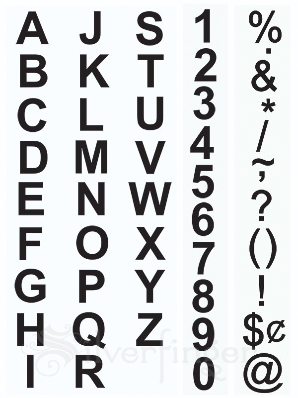 500+ Characters 1” VINYL LETTERS + NUMBERS Lettering Label Stickers Black Decals