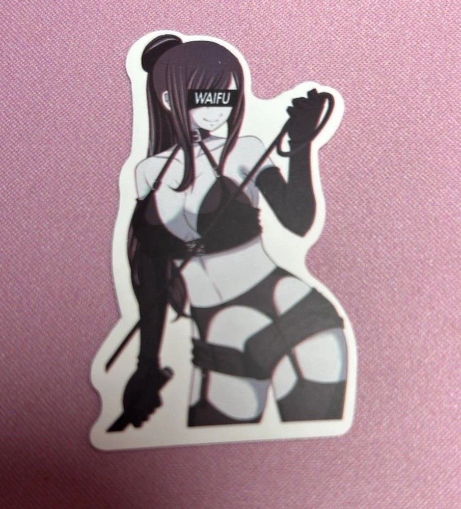 black and white waifu lewd stickers #6