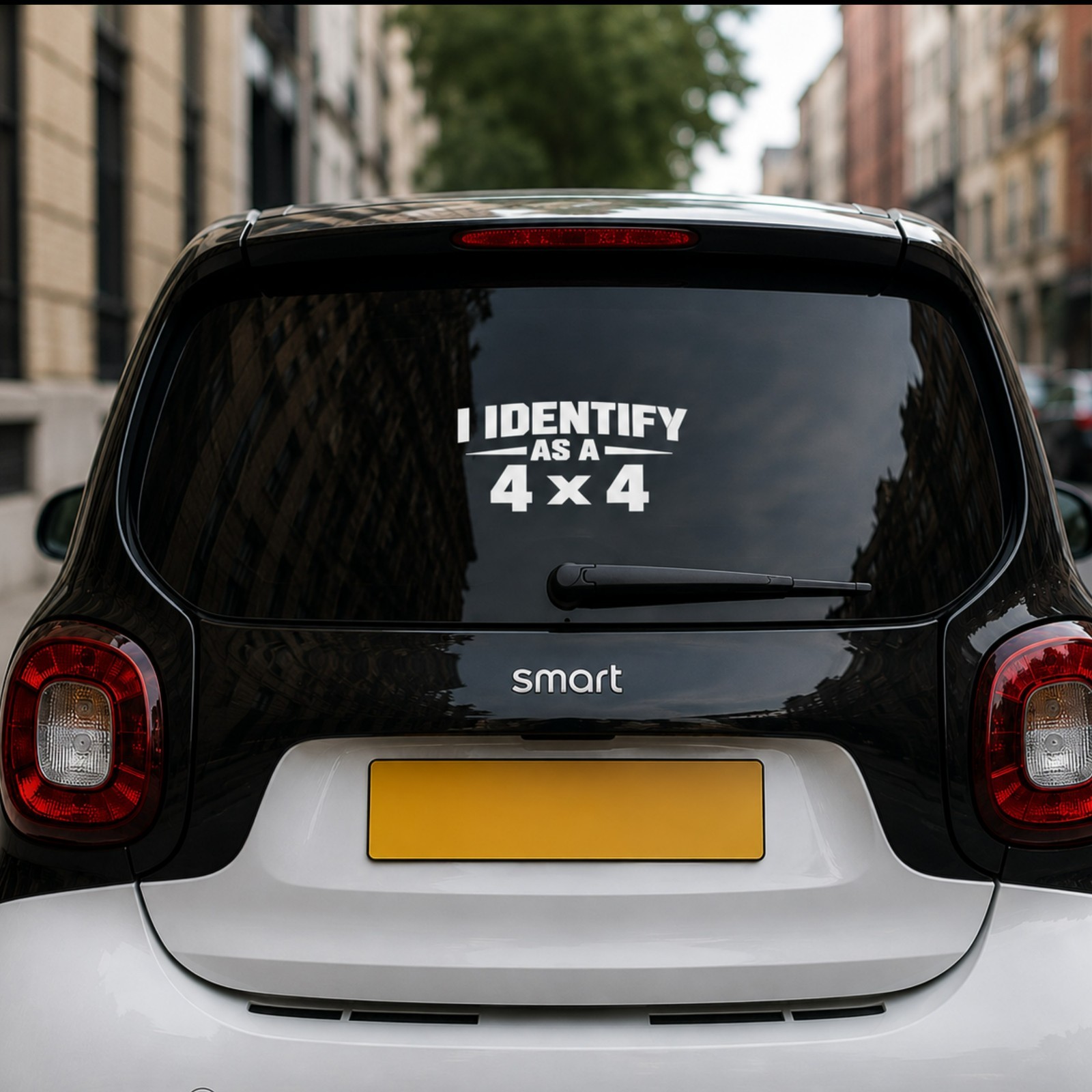 I Identify as a 4 X4 Decal | Funny Truck Sticker | Bold Block Letter Vinyl