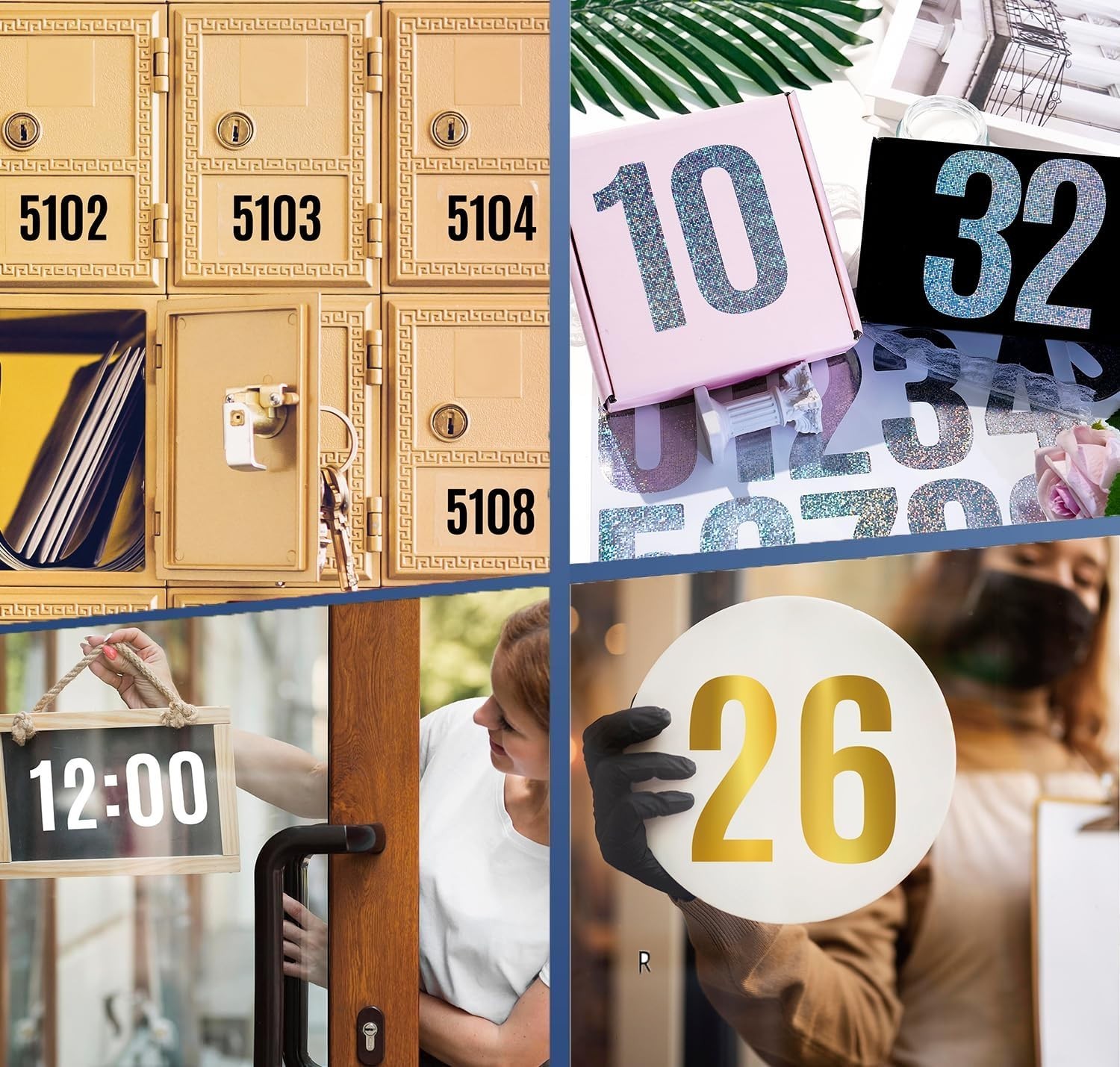 Large 3-Inch Vinyl Number Stickers – 60 Durable Address Labels for All Surfaces
