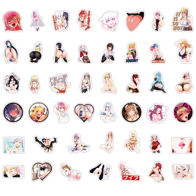 100 Sexy Legs Anime Girls Waifu Women Vinyl Stickers Hentai Ahegao Feet Decals