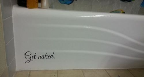 Get Naked Text Bathroom Silhouette for Macbook Laptop Wall Car Window Sticker