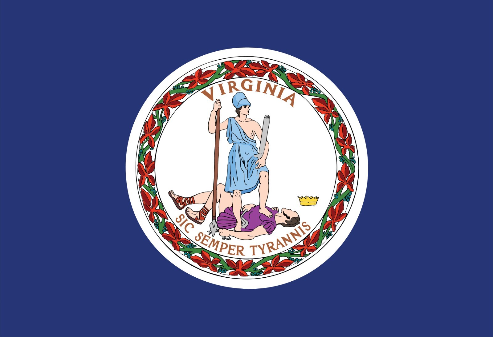 Virginia State Flag Vinyl Decal Sticker Car Truck Bumper Laptop Mug Tumbler