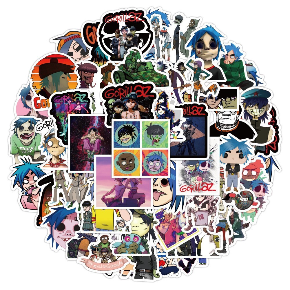 100Pcs Gorillaz Sticker for Teens Girls Scrapbooking Water Bottles Waterproof