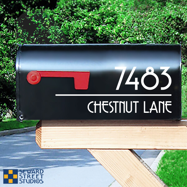 Reflective Address Number & Street Name Decal, Personalized Custom – 1326R-WT