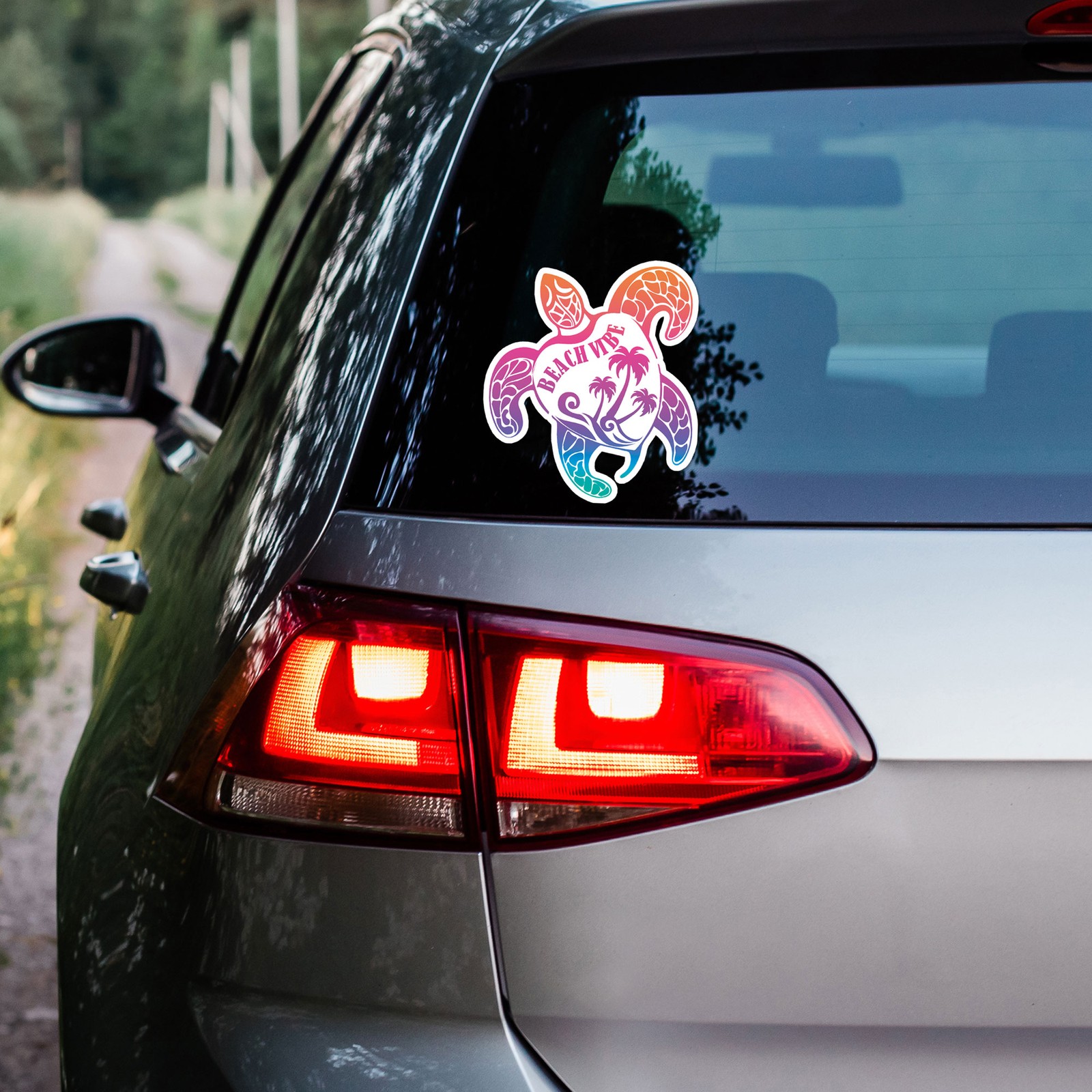 Beach Vibe Turtle – Vinyl Decal Sticker – Car Window Laptop – ebn8760