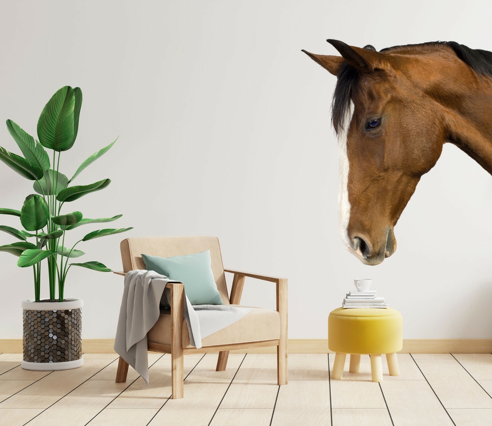 3D Horse Head G758 Animal Wallpaper Mural Poster Wall Stickers Decal Honey