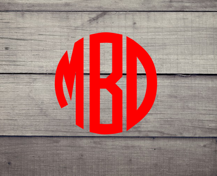 Round Monogram Decal- Yeti, Cellphones, Auto, Laptop, Gift Idea – MonogramS
