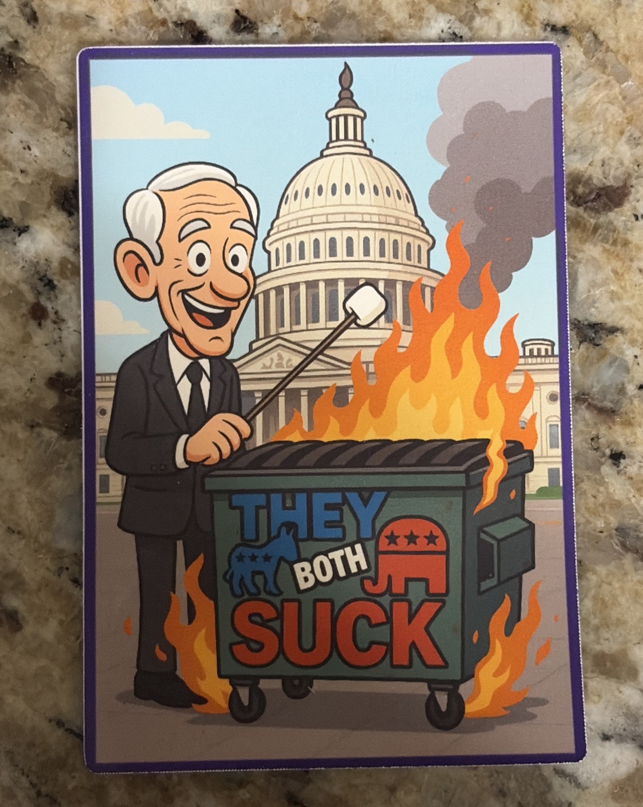 RON PAUL They Both Suck Republic Democrat Dumpster Fire Congress — 4 Pack
