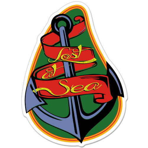 Lost At Sea car bumper sticker decal 5" x 4"