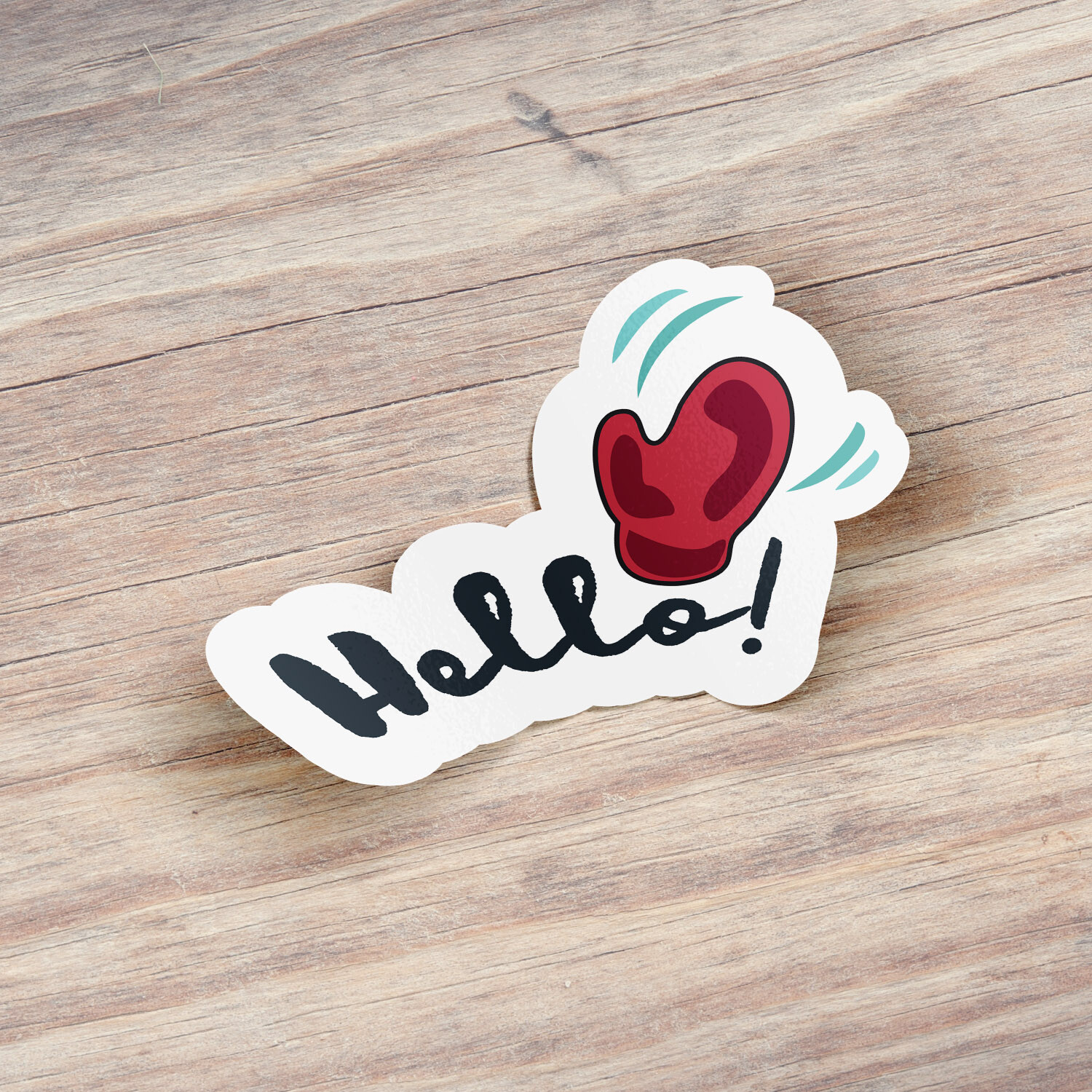 Hello Boxing Glove Car Bumper Vinyl Sticker Decal