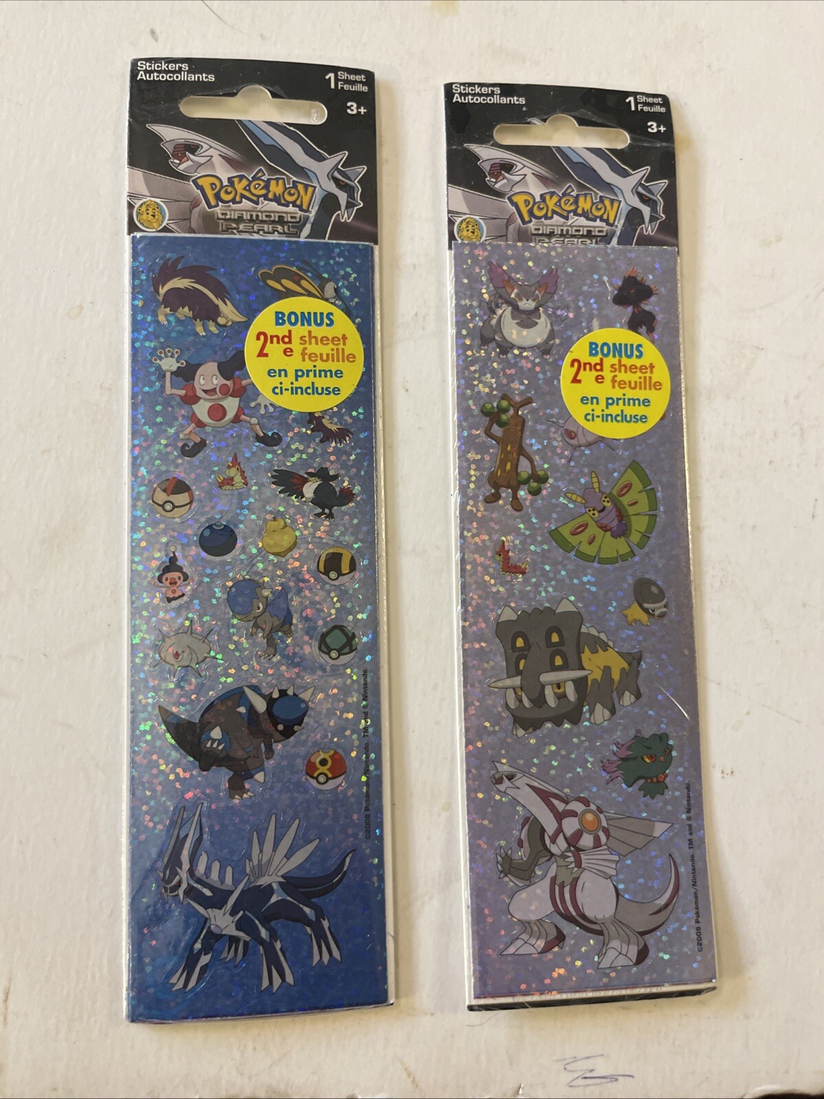 Pokémon Diamond And Pearl Sticker Sheets 2 Packs of 2 Four Sheets Total New