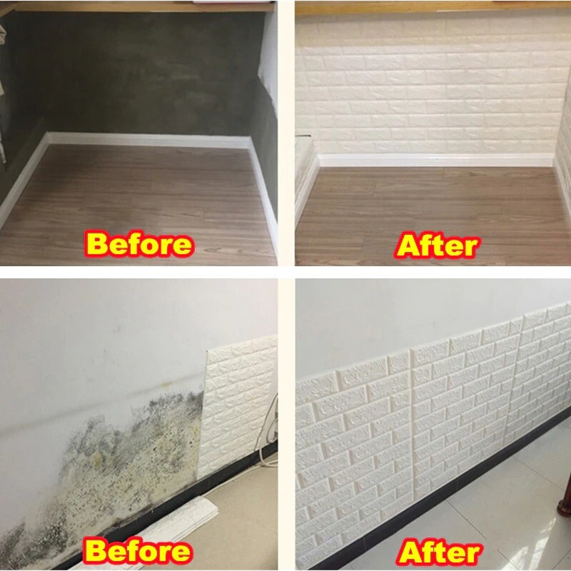 10pcs 3D Imitation Brick Home Wall Sticker Waterproof Self Adhesive Wallpaper