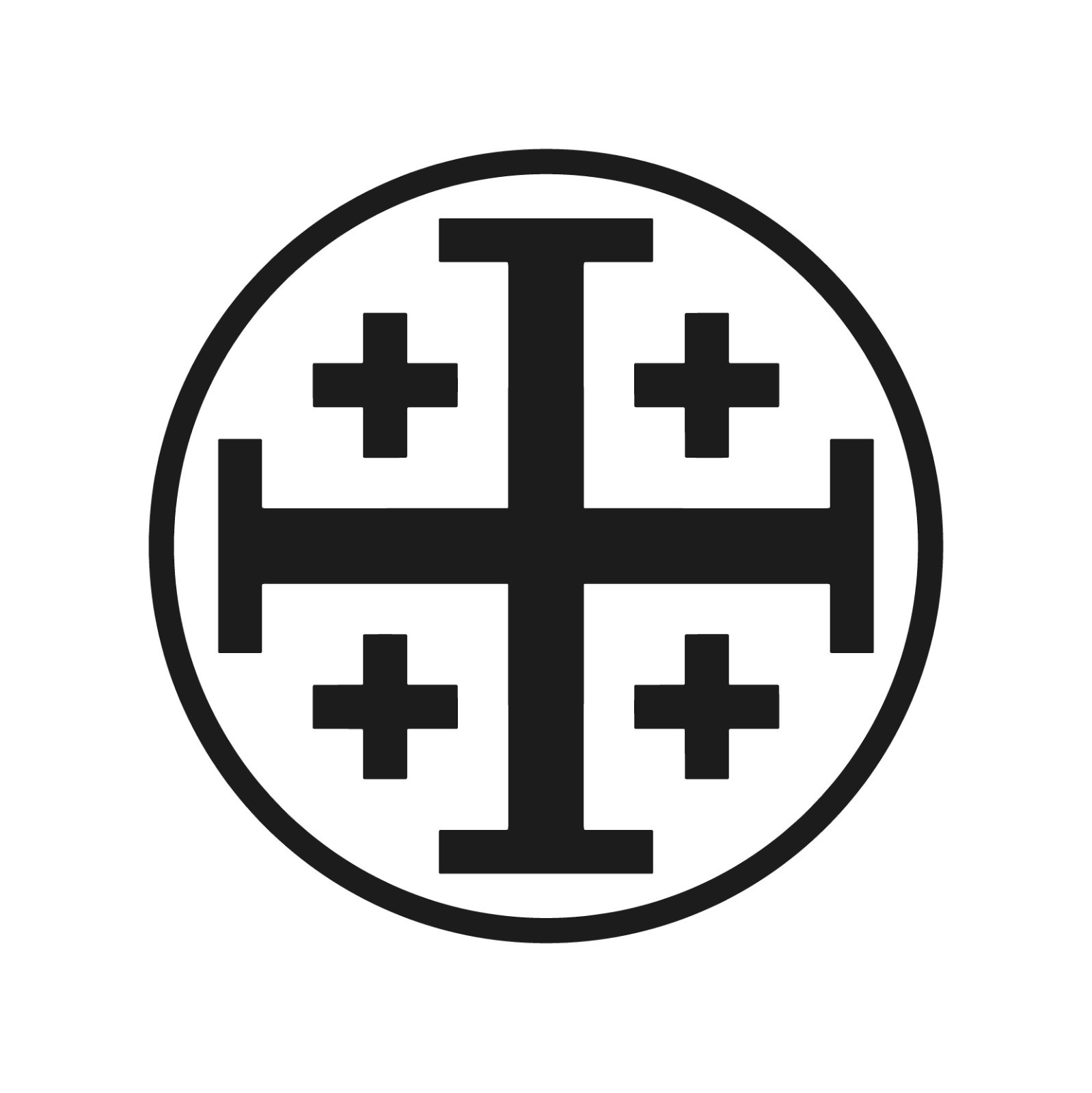 Jerusalem Cross in circle Decal Window Christian Crosslets Herald Decal Sticker