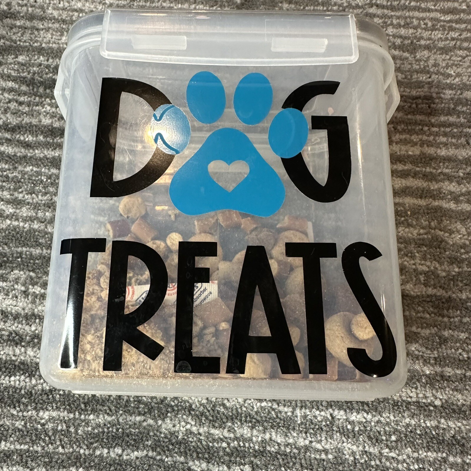 Pet Organization Labels Vinyl Stickers Dog Treats With Paw Heart Container Decal