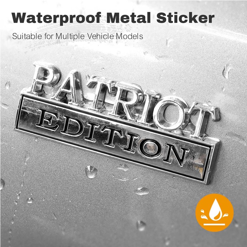 2pcs Patriot Edition Emblems 3D Badge Decal Car Truck SUV Sticker Veteran Gift