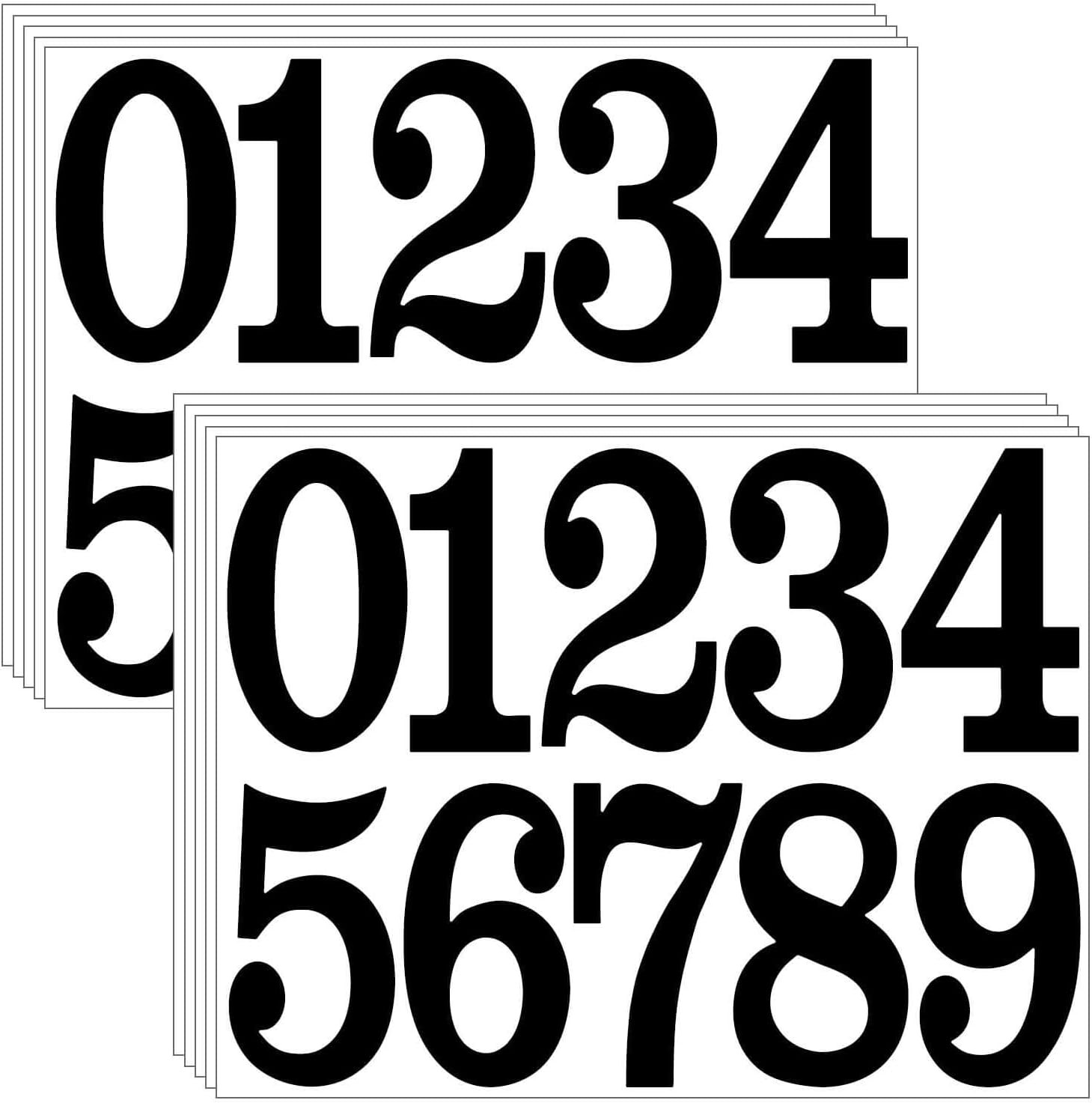 100 Pcs 4 Inch Number Stickers,10 Sheets Vinyl Waterproof Mailbox Numbers,Self-A