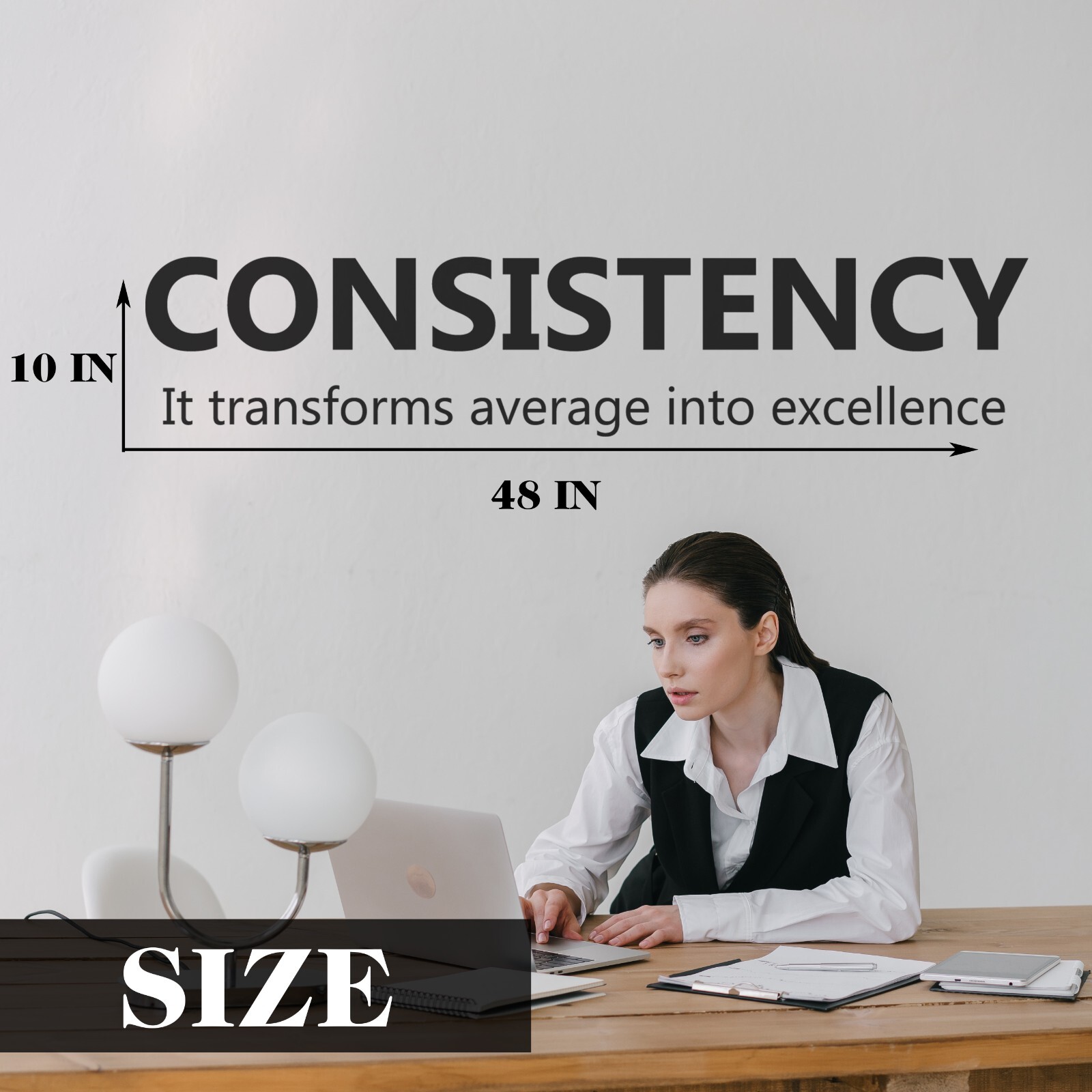 Consistency Wall Decal Sticker Office Decor Quote Vinyl Inspirational Wall Art