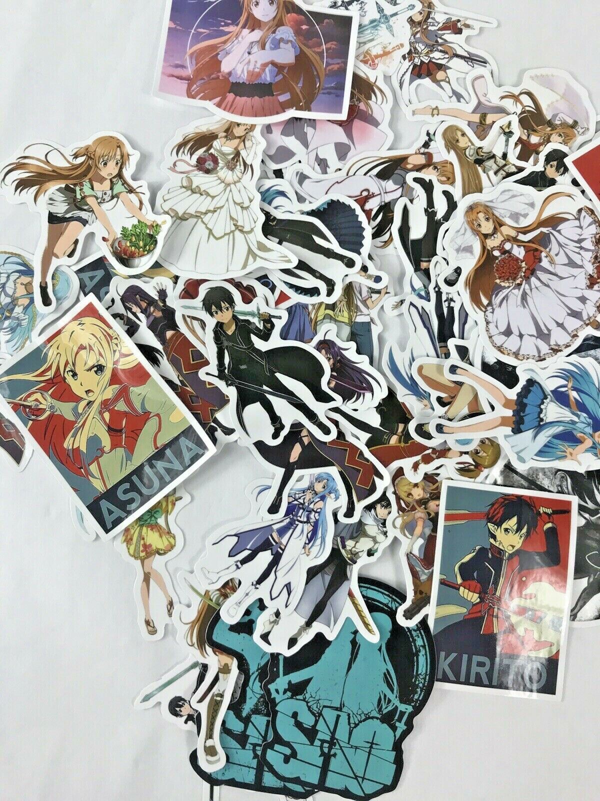 50pc Sword Art Online Asuna Kirito Anime Manga Laptop Wall Decal