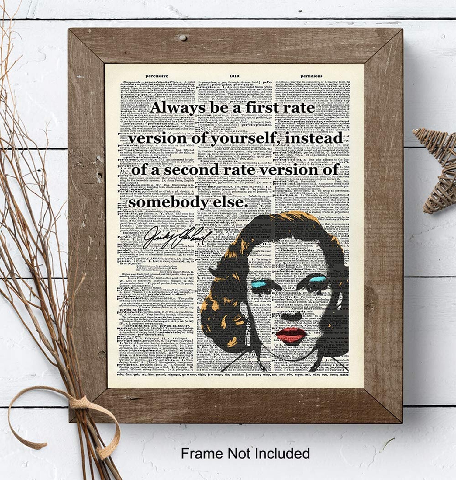 Judy Garland Inspirational Quote Upcycled Dictionary Wall Art Poster Print – …