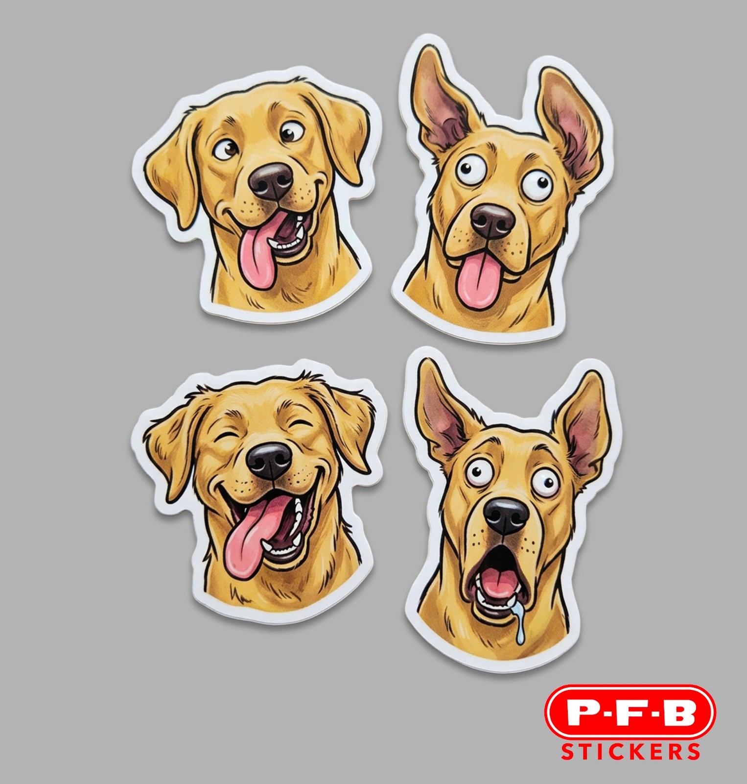 Yellow Labrador Retriever Dog Breed Funny 4pc 3" Decal Stickers FREE SHIPPING