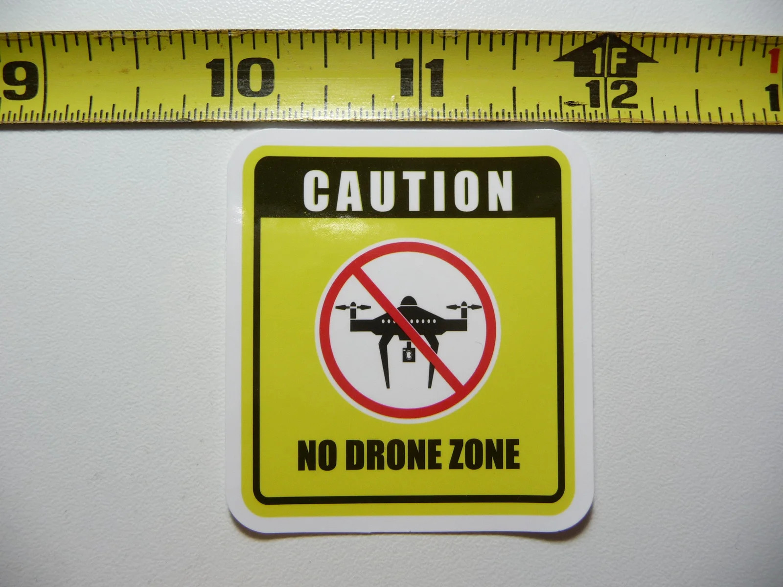 CAUTION NO DRONE ZONE SMALL STICKER DECAL BUSINESS COMPANY POLICY BUILDING DOOR