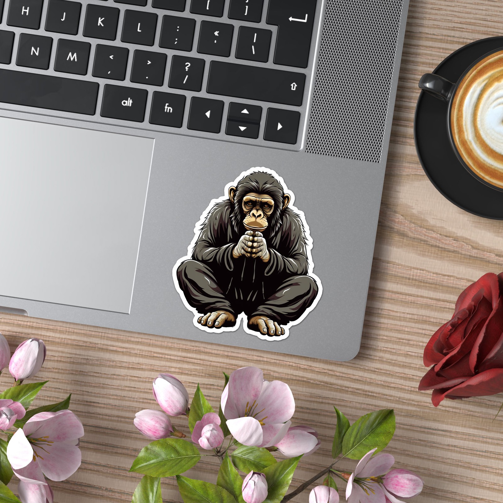 Cartoon Chimp Monkey – Vinyl Decal Sticker – Car Window Laptop – ebn11806