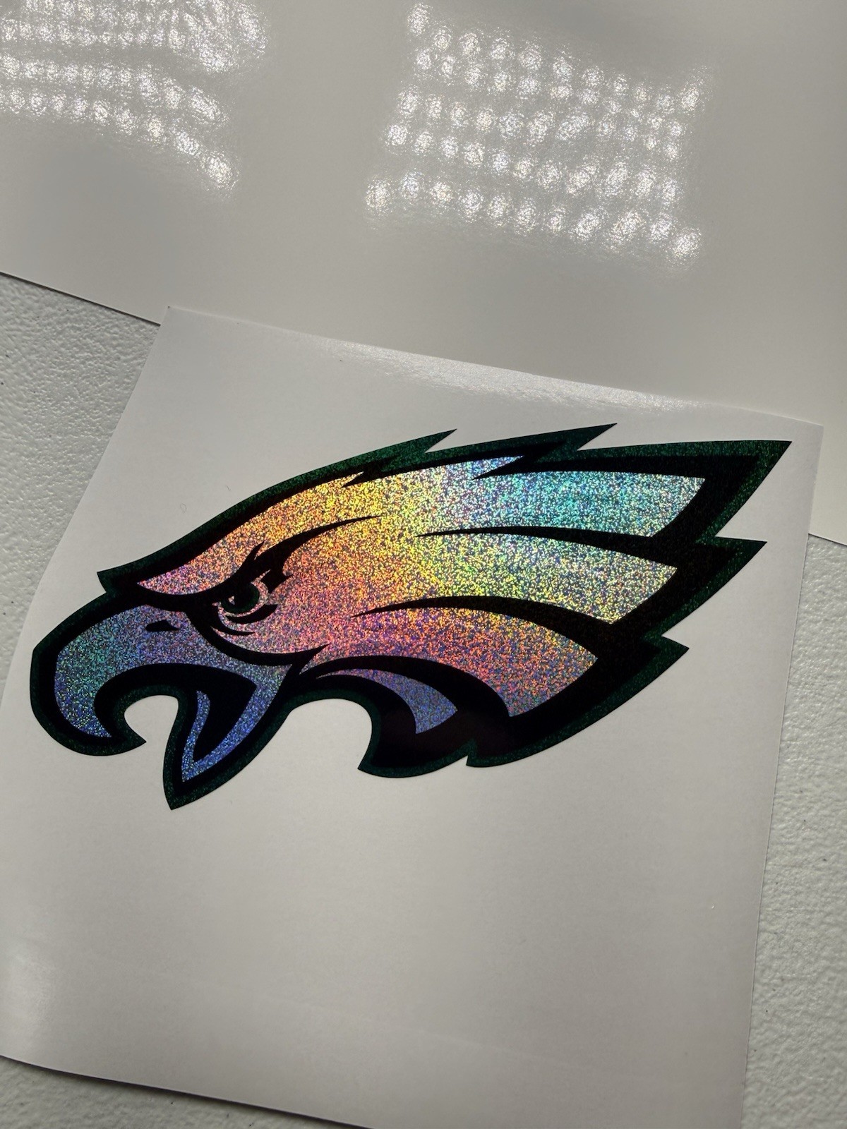 Philadelphia Eagles Holographic Tiny Sparkle Vinyl Decal Left Facing