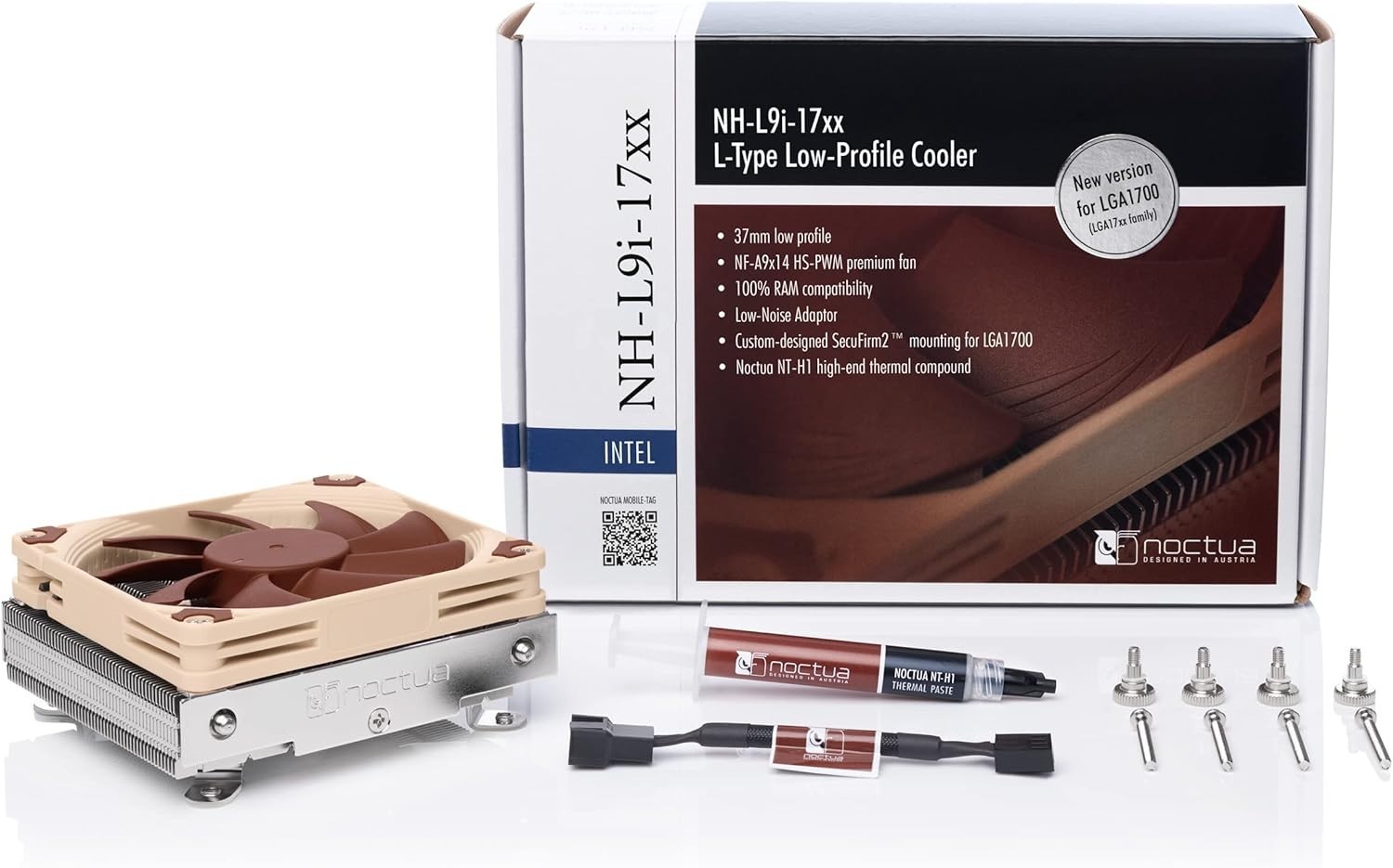 Noctua NH-L9i-17xx, Premium Low-Profile CPU Cooler for Intel LGA1700 and…